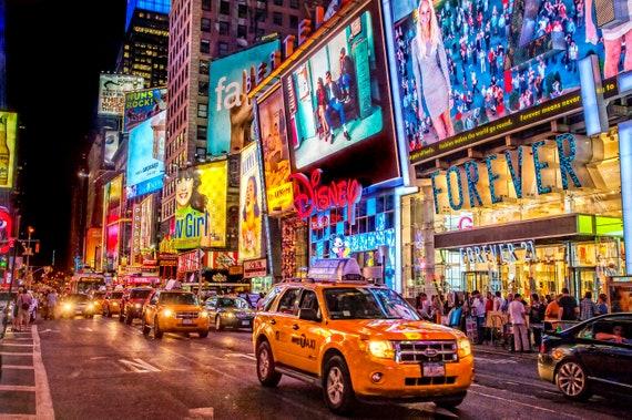 Times Square neon lights night